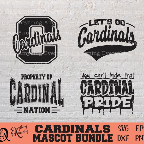 Cardinals Mascot Bundle svg, Cardinals Team Spirit svg, Cardinal Cheerleading, Cardinals Mascot Gear, Cricut, Silhouette, svg, png, eps, dxf