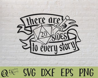 20 lados de cada historia svg, DnD svg, Dungeons and Dragons svg, Dice DnD, Dice, RPG svg, Role Play, Cricut, Silhouette, svg, png, eps, dxf