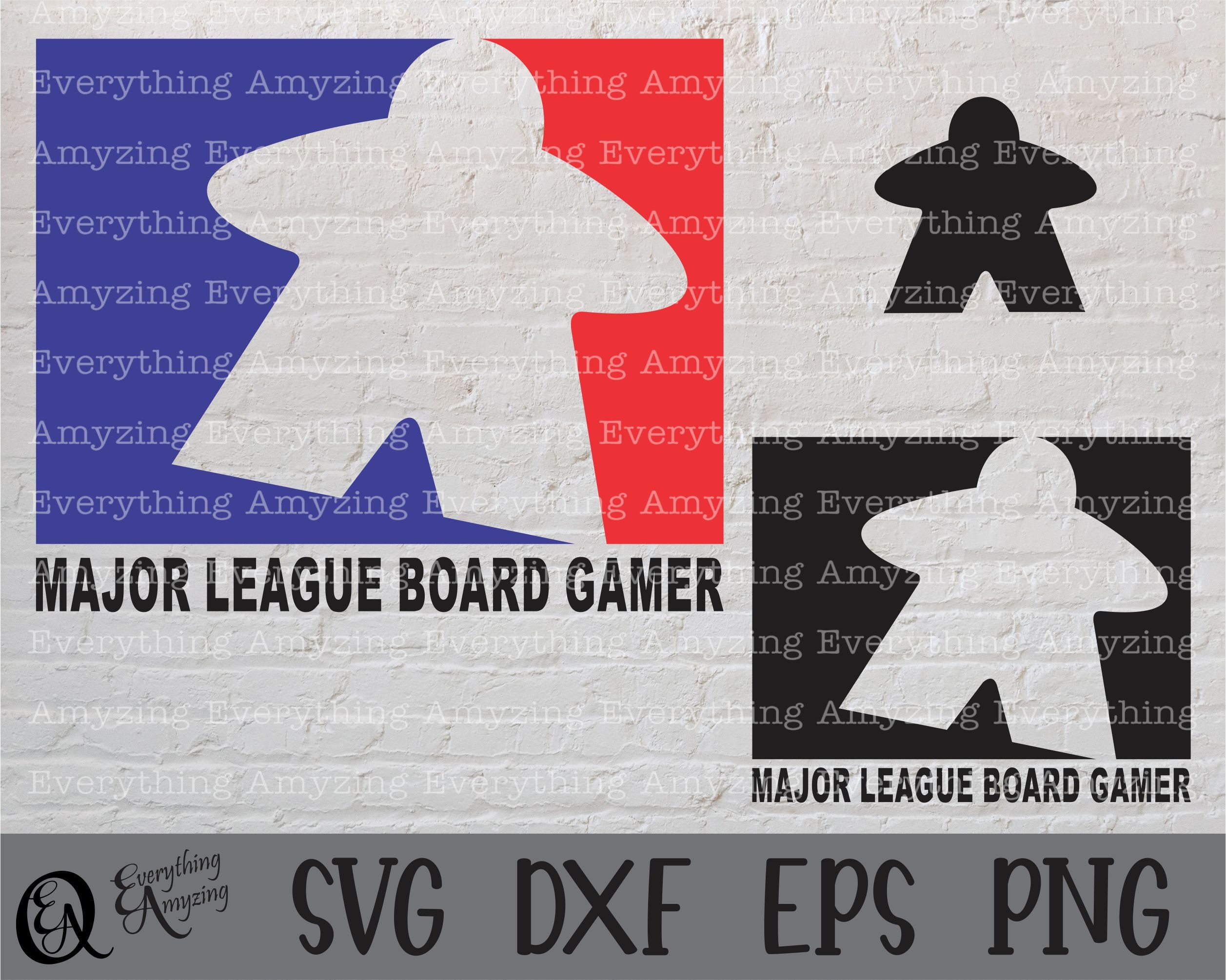 Major League Board Gamer svg, Meeple svg, Board Game svg, Tabletop Game svg, Dice svg, DnD, Cricut svg, Silhouette svg, svg, png, eps, dxf