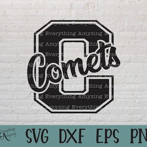 Comets svg, Comets Mascot svg, Comets School Spirit svg, Comets Cheerleading svg, Comets Fan Gear, Cricut, Silhouette, svg, png, eps, dxf