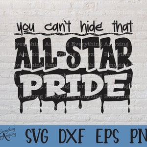 All-Star Pride svg, All-Stars-Maskottchen svg, All-Star-Schulgeist svg, All-Stars Cheerleader-Svg, Cricut, Silhouette, svg, png, eps, dxf