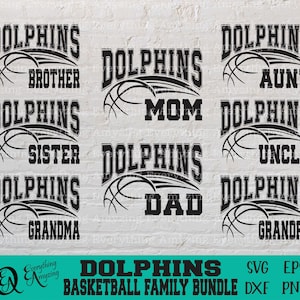 Delfine Basketball Family Bundle svg, Basketball Dad svg, Delphin Mom svg, Sportfamilie, Team Gear, Cricut, Silhouette, svg, png, eps, dxf