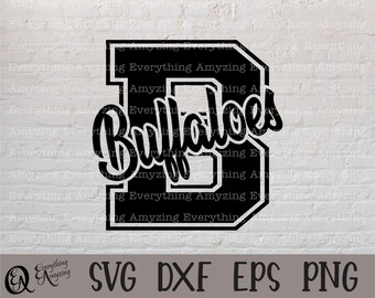Buffaloes svg, Buffaloes Mascot svg, Buffaloes School Spirit svg, Buffaloes Cheerleading, Buffalo, Cricut, Silhouette, svg, png, eps, dxf