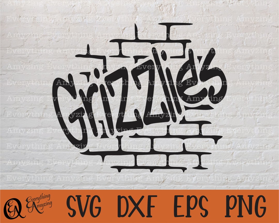 Grizzlies Graffiti Svg, Grizzlies Mascot Svg, Grizzly School Spirit ...