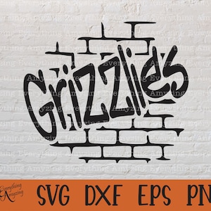 Grizzlies Graffiti svg, Grizzlies Mascot svg, Grizzly School Spirit, High School svg, Team Gear svg, Cricut, Silhouette, svg, png, eps, dxf