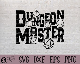 Dungeon Master svg, Dungeons and Dragons svg, DnD svg, TTRPG svg, RPG svg, D20 Dice svg, DnD DM svg, Cricut, Silhouette, svg, png, eps, dxf