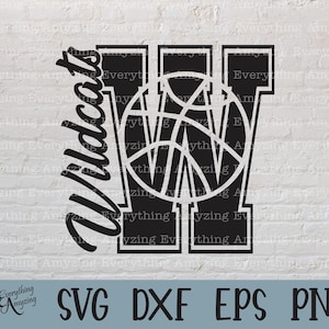 Wildcats Basketball svg, Wildcats Mascot svg, Wildcats School Basketball, Wildcats Spirit, Wildcats, Cricut, Silhouette, svg, png, eps, dxf