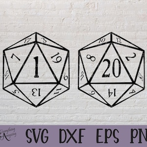Natural one and Natural Twen svg, Dungeons and Dragons, DnD svg, Dungeon Master, Würfel svg, D20 svg, Cricut, Silhouette, svg, png, eps, dxf