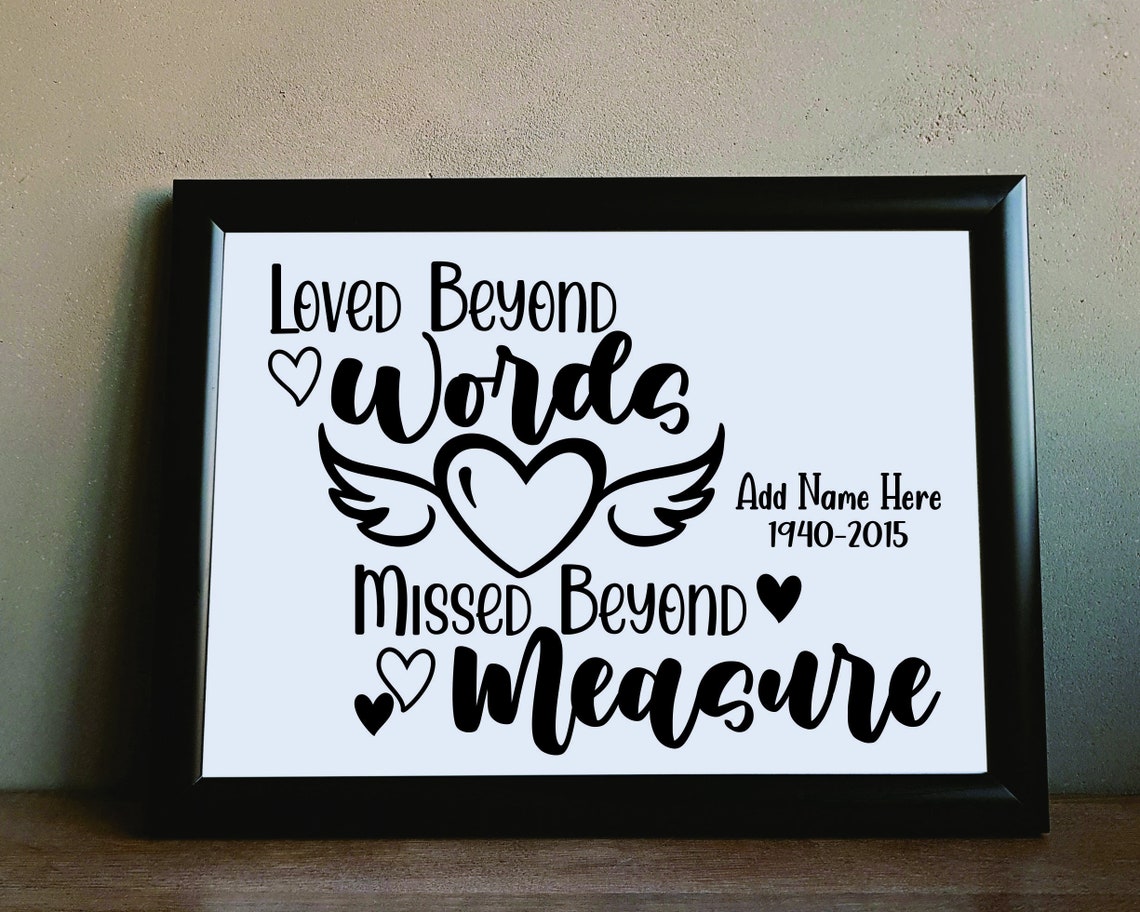 Loved Beyond Words Missed Beyond Measure Svg Rest in Peace Etsy