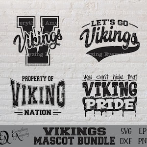 Vikings Mascot Bundle svg, Vikings School Spirit svg, Viking Cheerleading svg, Vikings Team Gear svg, Cricut, Silhouette, svg, png, eps, dxf