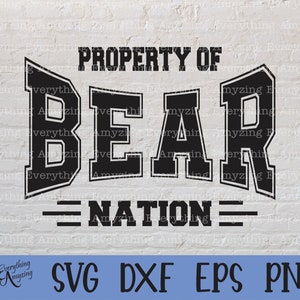 Bear Nation svg, Bears Mascot svg, Bears Team Mascot svg, Bears Cheerleading, Bears School Mascot, Cricut, Silhouette, svg, png, eps, dxf
