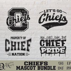 Chiefs Mascot Bundle svg, Chiefs School Spirit svg, Chiefs Cheerleading svg, Chiefs Team Gear svg, Cricut, Silhouette, svg, png, eps, dxf
