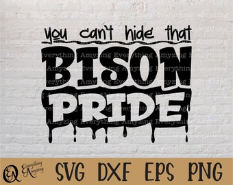 Bison Pride svg, Bison Mascot svg, Bisons School Spirit svg, Bison Cheerleading svg, Bison Team Gear, Cricut, Silhouette, svg, png, eps, dxf