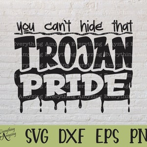 Trojan Pride svg, Trojans Mascotte svg, Trojans School Spirit svg, Trojaanse paarden Cheerleading, Trojaanse paarden Gear, Cricut, Silhouet, svg, png, eps, dxf