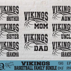 Vikingen basketbal familie bundel svg, basketbal vader, Vikings moeder svg, sportfamilie, team Gear svg, Cricut, silhouet, svg, png, eps, dxf