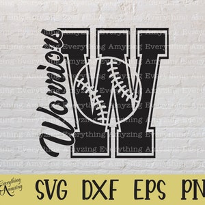 Warriors Baseball svg, Warrior Mascot svg, Warriors School Baseball, Warriors Spirit svg, Warriors, Cricut, Silhouette, svg, png, eps, dxf