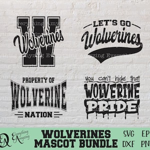 Wolverines Mascot Bundle svg, Wolverines School Spirit svg, Wolverines Cheerleading svg, Wolverines, Cricut, Silhouette, svg, png, eps, dxf