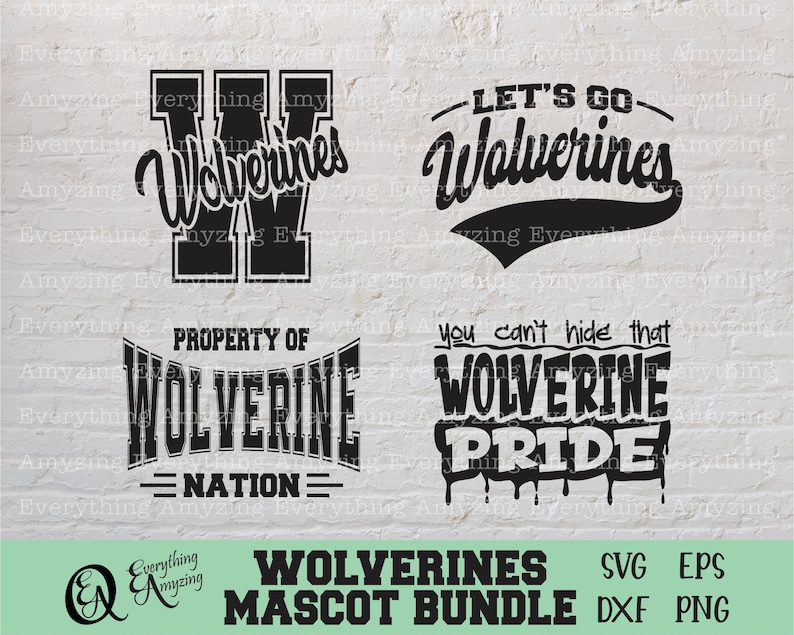 Wolverines Mascot Bundle Svg, Wolverines School Spirit Svg, Wolverines ...