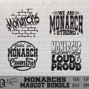 Monarchs Mascot Bundle svg, Monarchs School Spirit svg, Monarchs Cheerleading, Monarch Team Gear svg, Cricut, Silhouette, svg, png, eps, dxf