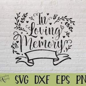 In Loving Memory svg, In Memory of svg, Rest in Peace svg, Heaven svg, Christian svg, Angel Wings, Cardinal svg, Death, svg, png, eps, dxf