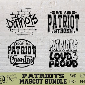 Patriots Mascot Bundle svg, Patriots School Spirit svg, Patriots Cheerleading, Patriot Team Gear svg, Cricut, Silhouette, svg, png, eps dxf