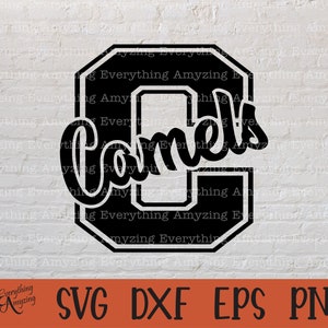 Camels svg, Camel Mascot svg, Camel High School svg, Camels Cheerleading svg, Camel Team Gear svg, Cricut, Silhouette, svg, png, eps, dxf