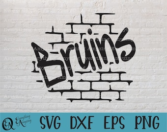 Bruins Graffiti svg, Bruins Mascot svg, Bruins School Spirit svg, High School svg, Bruin Team Gear, Cricut, Silueta, svg, png, eps, dxf