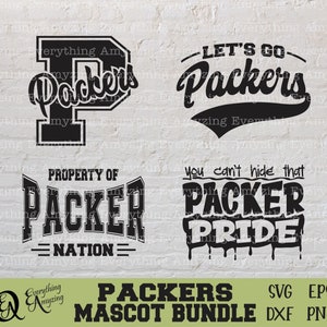 Packers Mascot Bundle svg, Packers School Spirit svg, Packer Cheerleading svg, Packers Team Gear svg, Cricut, Silhouette, svg, png, eps, dxf