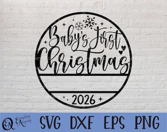 Adorno navideño para el primer bebé (SVG), Adorno para bebé (SVG), Adorno para bebé recién nacido (SVG), Adorno personalizado para bebé, Cricut, Silhouette, SVG, PNG, EPS, DXF