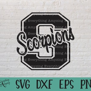 Scorpions svg, Scorpion Mascot svg, Scorpion Team Spirit svg, Scorpions Cheerleading svg, Scorpion, Cricut, Silhouette, svg, png, eps, dxf