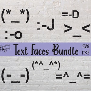 Paquete de caras de texto svg, Caras divertidas svg, Caras lindas, Caras emoji svg, Emociones svg, Mensajes de texto svg, Caras, Cricut, Silueta, svg, png, eps, dxf