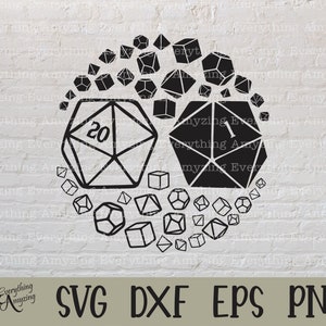 Yin Yang Dice svg, Dés DnD, Donjons et Dragons, Dés D et D, Dés Gobelin, Yin Yang symbole, DnD, Cricut, Silhouette, svg, png, eps, dxf