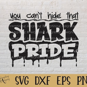 Shark Pride SVG, haaien mascotte SVG, haaien school geest SVG, haaien cheerleading SVG, haaien uitrusting, Cricut, silhouet, SVG, PNG, EPS, DXF