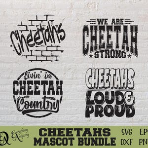 Cheetahs Mascot Bundle svg, Cheetahs School Spirit svg, Cheetahs Cheerleading, Cheetah Team Gear svg, Cricut, Silhouette, svg, png, eps, dxf