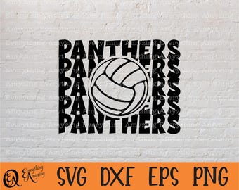 Panthers Volleyball, Panthers Mascot, Panthers High School, Volleyball Mom svg, Volleyball Dad svg, Cricut, Silhouette, svg, png, eps, dxf