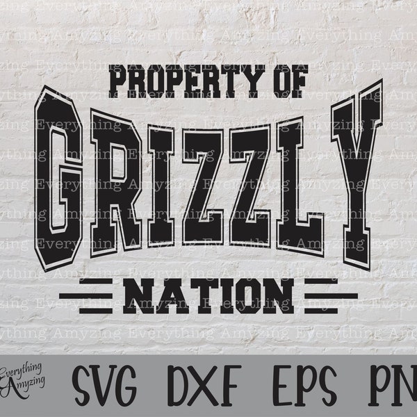 Grizzly Nation svg, Grizzlies Mascot svg, Grizzlies School Spirit svg, Grizzlies Cheerleading svg, Cricut, Silhouette, svg, png, eps, dxf