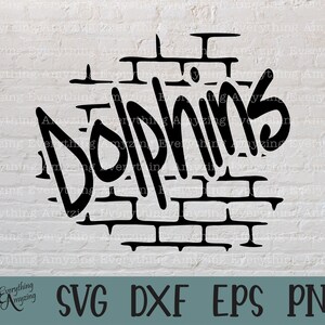 Delfine Graffiti svg, Delfine Maskottchen svg, Delphin Schulgeist, High School svg, Team Zahnrad svg, Cricut, Silhouette, svg, png, eps, dxf