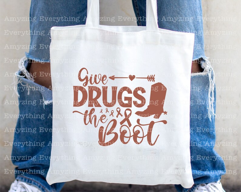 Give Drugs the Boot svg, Drug Free svg, Red Ribbon Week svg, Say NO to Drugs, Anti-Drug svg, Drugs, Cricut, Silhouette, svg, png, eps, dxf image 3