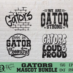 Gators Mascot Bundle svg, Gators School Spirit svg, Gators Cheerleading svg, Gator Team Gear svg, Cricut, Silhouette, svg, png, eps, dxf