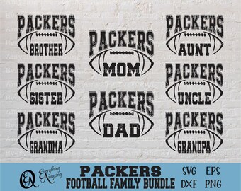 Packers Football Family Bundle svg, Football Dad svg, Packers Mom svg, Sportfamilie svg, Team Zahnrad, Cricut, Silhouette, svg, png, eps, dxf