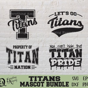 Titans Mascot Bundle svg, Titans School Spirit svg, Titans Cheerleading svg, Titans Fan Gear svg, Cricut, Silhouette, svg, png, eps, dxf