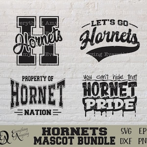 Hornets Mascot Bundle svg, Hornets School Spirit svg, Hornet Cheerleading svg, Hornets Team Gear svg, Cricut, Silhouette, svg, png, eps, dxf