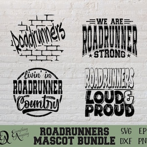 Roadrunners Mascot Bundle svg, Roadrunners School Spirit svg, Roadrunner Cheerleading, Team Gear svg, Cricut, Silhouette, svg, png, eps, dxf
