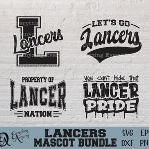 Lancers Mascot Bundle svg, Lancers School Spirit svg, Lancers Cheerleading svg, Lancers Team Gear, Cricut, Silhouette, svg, png, eps, dxf