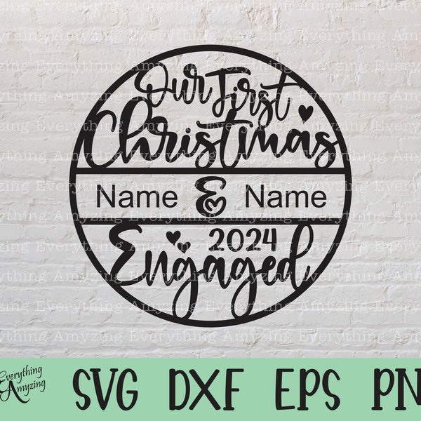 Engaged Christmas Ornament svg, Our First Christmas Together, Engagement Ornament, Engagement Gift, Cricut, Silhouette, svg, png, eps, dxf