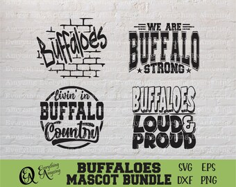 Buffaloes Mascot Bundle svg, Buffaloes School Spirit svg, Buffalo Cheerleading svg, Team Gear svg, Cricut, Silhouette, svg, png, eps, dxf