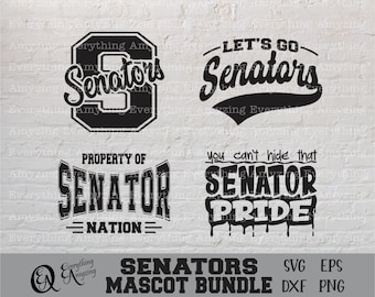 Senators Mascot Bundle svg, Senators School Spirit svg, Senators Cheerleading svg, Senators Gear svg, Cricut, Silhouette, svg, png, eps, dxf