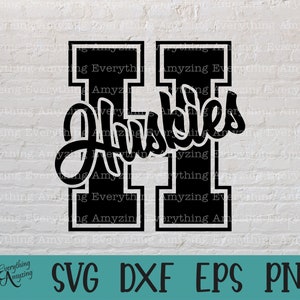 Svg Huskies, mascotte Huskies, Husky School Spirit svg, svg de pom-pom girl Huskies, Huskies Gear svg, Cricut, Silhouette, svg, png, eps, dxf