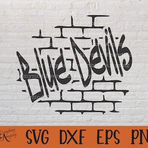 Blue Devils Graffiti svg, Blue Devils Mascot svg, Blue Devils School Spirit, High School secundaria, Team Gear, Cricut, Silueta, svg, png, eps, dxf