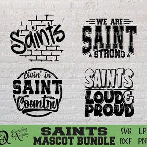 Saints Mascot Bundle svg, Saints School Spirit svg, Saints Cheerleading svg, Saint Team Gear, Saints, Cricut, Silhouette, svg, png, eps dxf